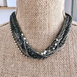 Express Mixed Metal Multi Chain Chunky Necklace